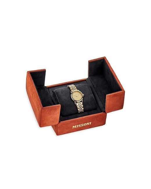 Missoni Metallic Mini Monogram 28mm Ip Goldtone Stainless Steel Bracelet Watch