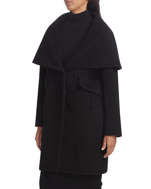 Mercer Collective Black Lori Cape-Hood Cocoon Coat