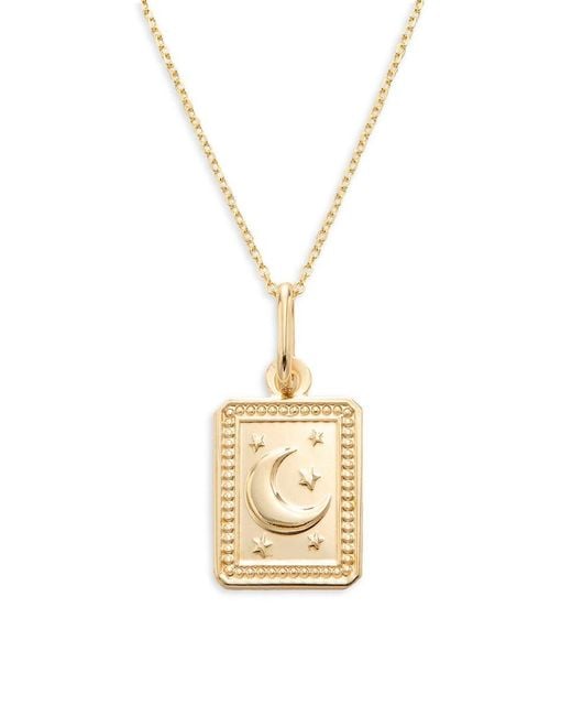 Saks Fifth Avenue Metallic 14k Yellow Gold Moon & Star Pendant Necklace