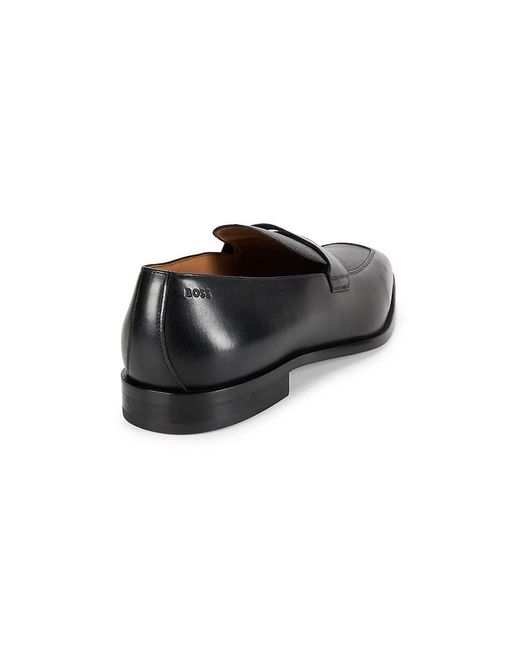 Boss Black Lisbon Leather Penny Loafers for men