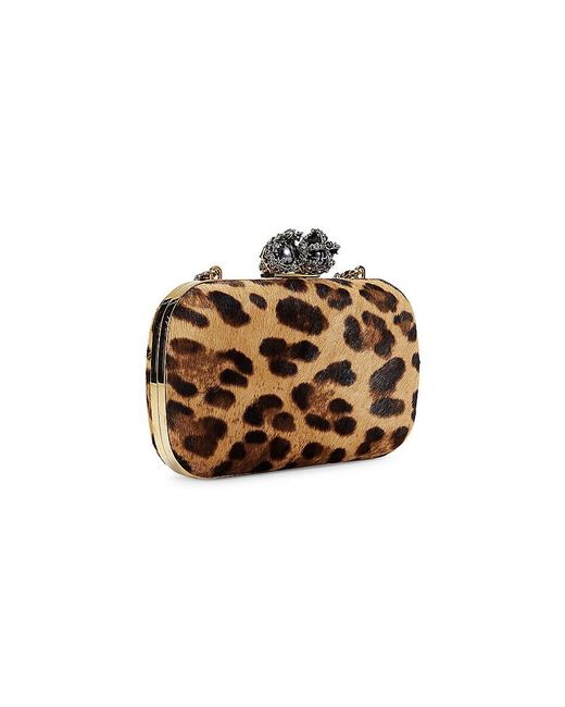 Alexander McQueen Metallic Leopard Print Calf Hair Evening Bag