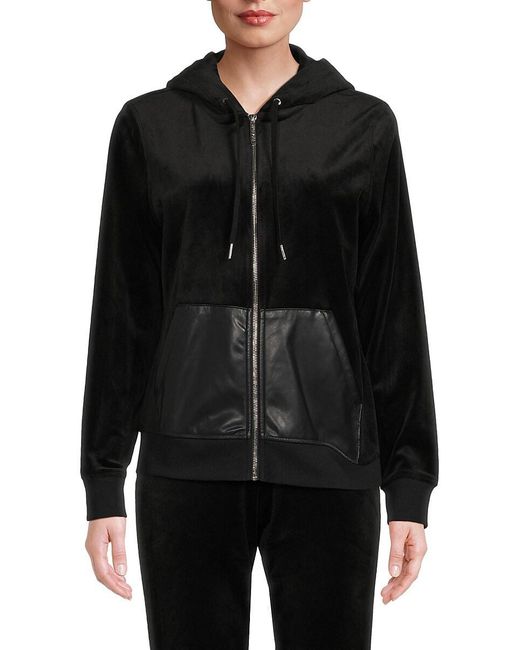 Faux leather hoodie cheap
