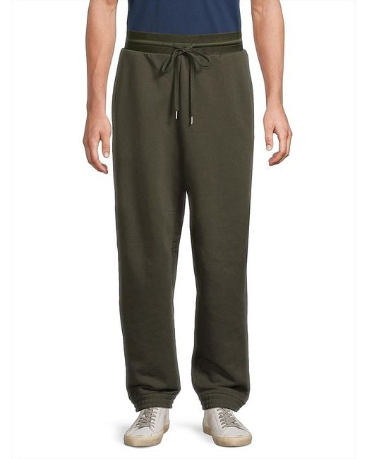 Helmut Lang Green Curve Combed Cotton Jogger Sweatpants for men