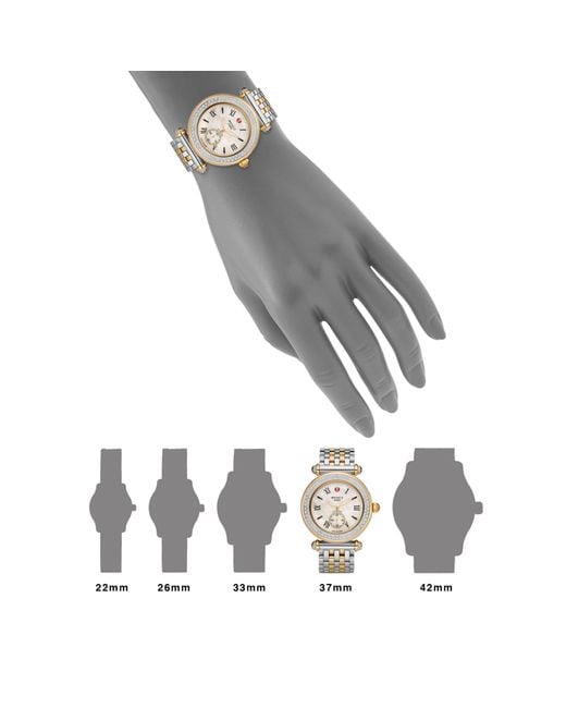 Michele caber diamond shop bracelet watch 35mm