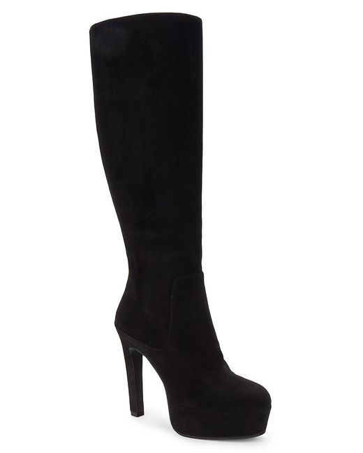 Suede platform deals boots knee high