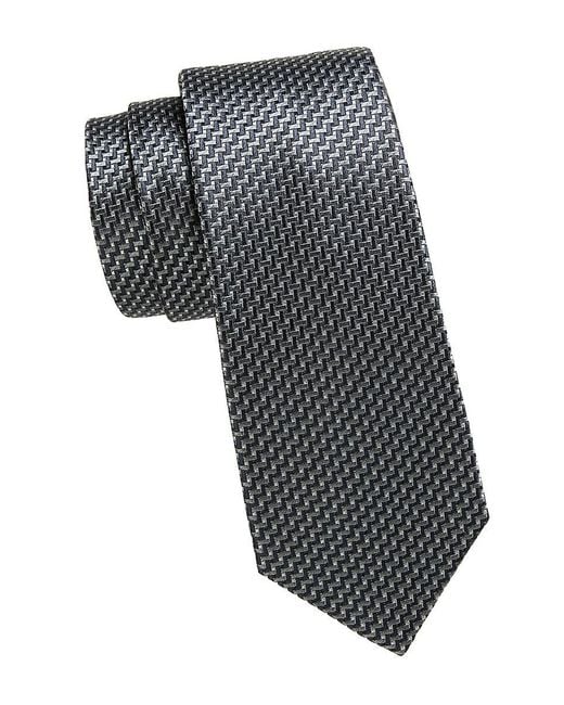 Canali Black Neat Silk Tie for men
