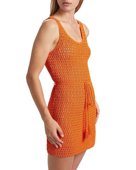 Alice + Olivia Orange Tomoko Tie-Waist Minidress