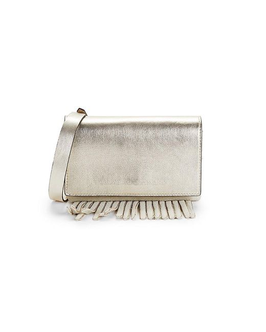 Brunello Cucinelli Fringed Metallic Leather Crossbody Bag Lyst Australia
