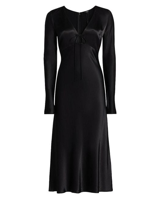Rails Black Amanda Satin Crepe Midi-dress
