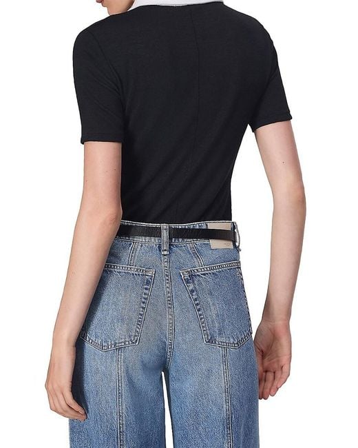 Rag & Bone Blue Knit Button Short-sleeve Polo Shirt