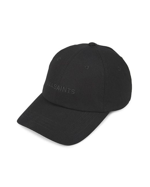 AllSaints Black Tonal Underground Baseball Cap for men