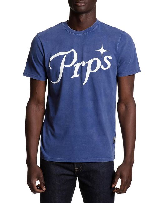 PRPS Georgia Crewneck Logo T Shirt in Blue for Men | Lyst UK