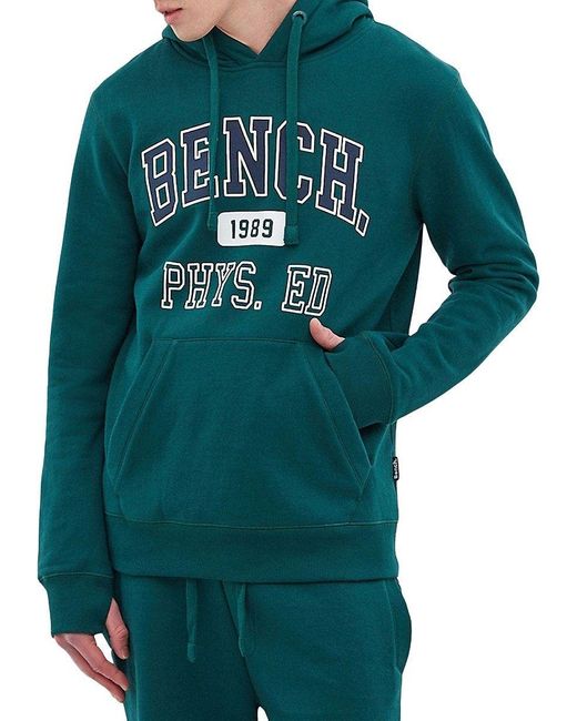 Bench Logo Fleece Hoodie in Blue for Men | Lyst