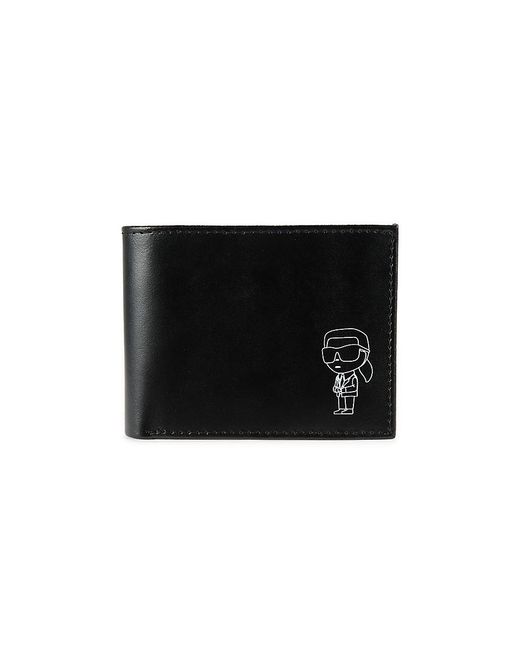 Karl Lagerfeld Black Logo Leather Wallet for men