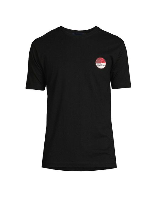 Class Roberto Cavalli Black Logo Crewneck T Shirt for men