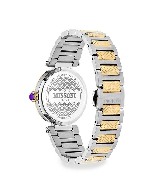 Missoni Metallic Atelier 35mm Two Tone Stainless Steel Bracelet Watch