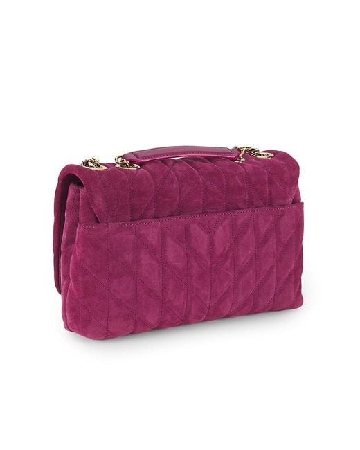Karl Lagerfeld Purple Lafayette Suede Crossbody Bag
