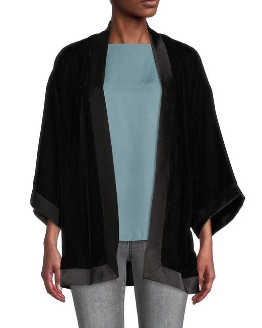 Max Studio Open Front Kimono in Black | Lyst