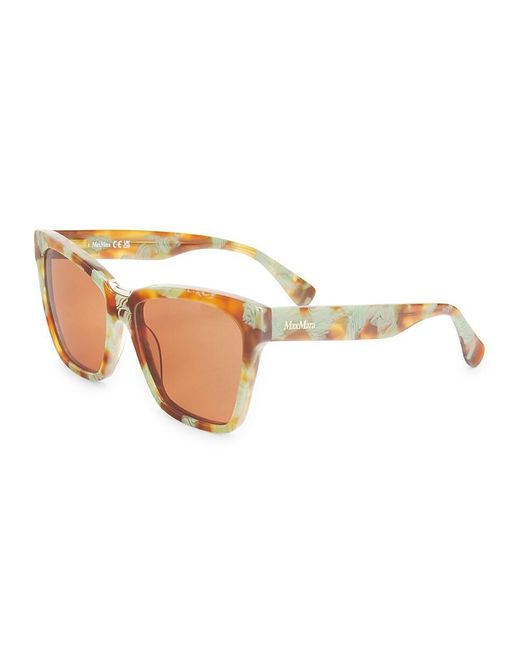 Max Mara Natural 55Mm Rectangular Sunglasses