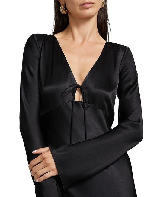 Rails Black Amanda Satin Crepe Midi-dress