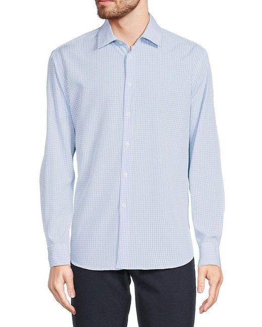 Report Collection Slim Fit Graph Check Shirt in Blue for Men | Lyst