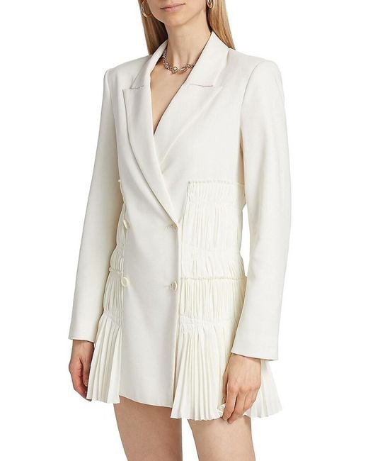 Jonathan Simkhai White Smith Crepe Blazer Minidress