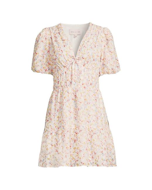Adelyn Rae White Floral Tiered Mini Dress