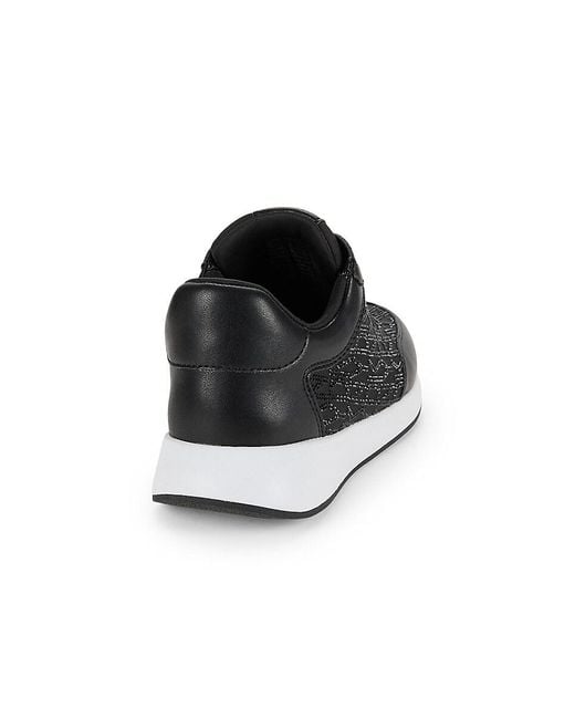 DKNY Black Embellished Logo Low Top Sneakers