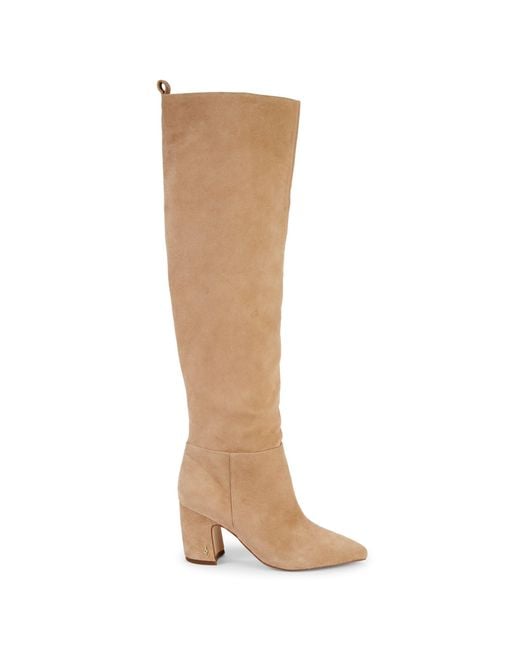 Sam Edelman Natural Hutton Knee-high Suede Boots