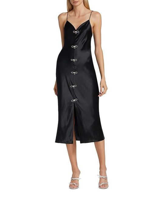Cami NYC Black Cerula Crystal-embellished Silk Dress