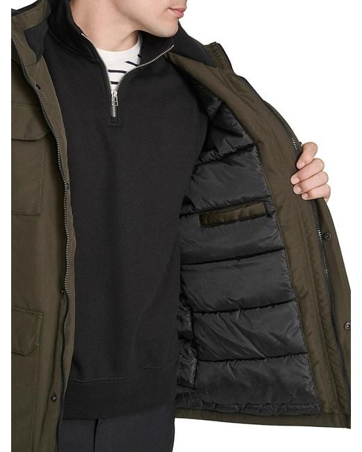 Kenneth Cole Black Oxford Weave Regular Fit Parka for men