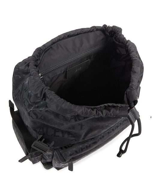 Versace Black Monogram Backpack for men