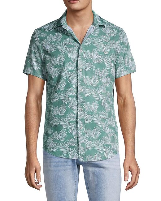 Report Collection 4-way Stretch Palm Leaf Short Sleeve Button Down ...