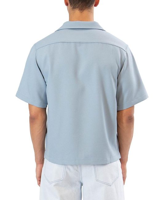RTA Blue Oversized Button Front Shirt for men