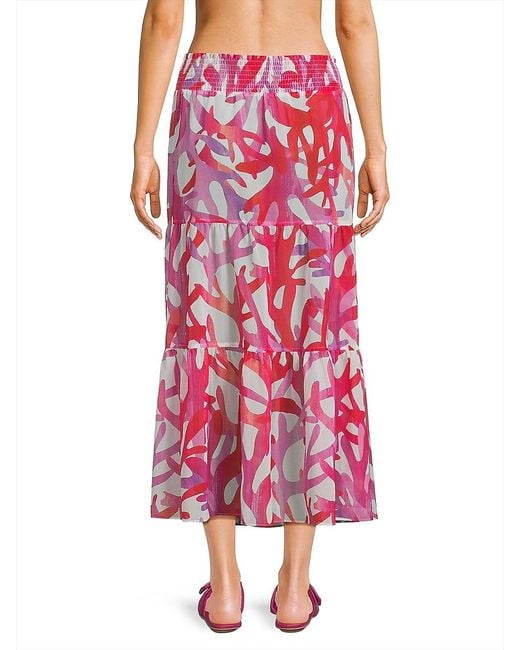 MILLY Pink Jem Under The Sea Cover-Up Skirt