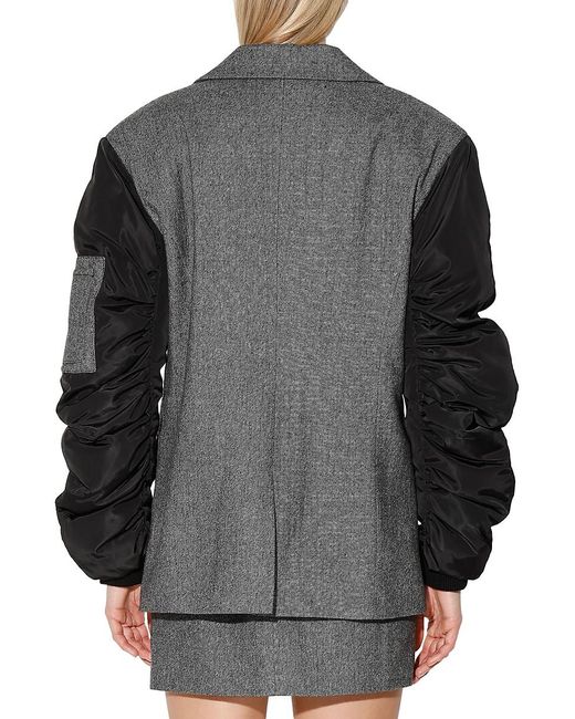 Walter Baker Black Asher Mixed-media Wool-blend Oversized Jacket