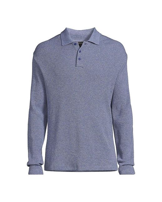 Vince Natural Sunfaded Thermal Long-Sleeve Polo Shirt for men