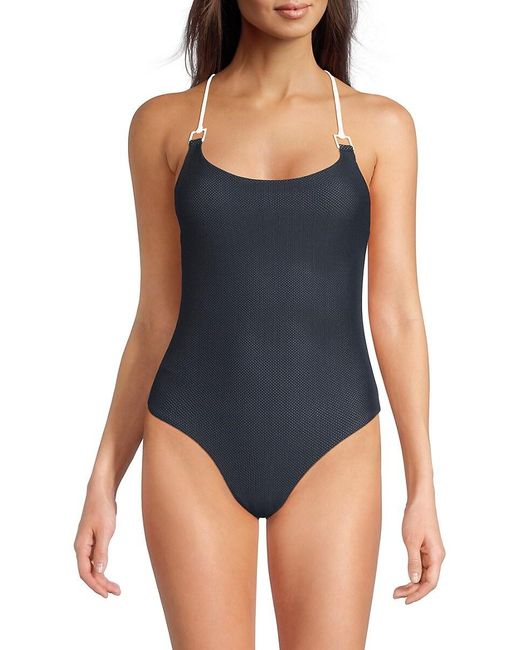 Onia Women's Blue Anya Back Tie One-Piece Swimsuit