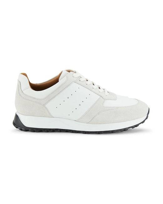 Allen Edmonds White Everett Leather Low-top Sneakers for men