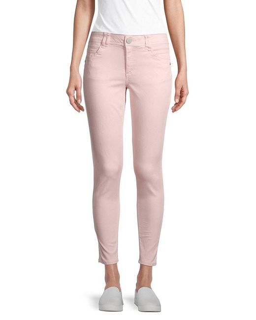 Democracy Pink Faded Ankle Jeans