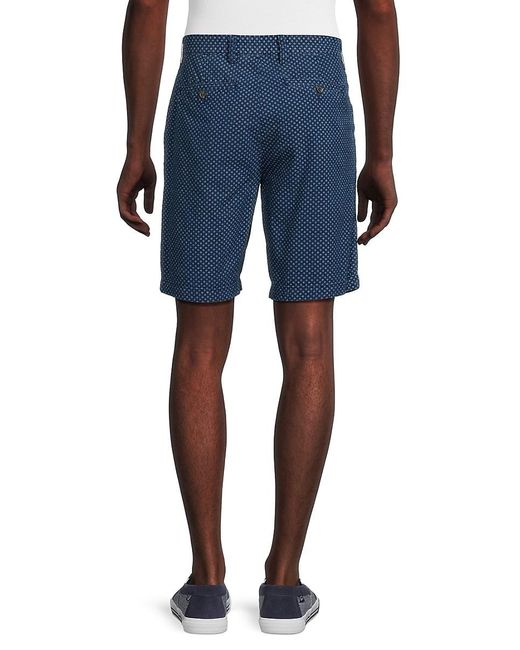 Slate & Stone Blue Comfort Stretch Fit Print Bermuda Shorts for men