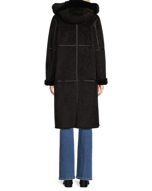 Calvin Klein Faux Shearling Coat in Black Lyst UK
