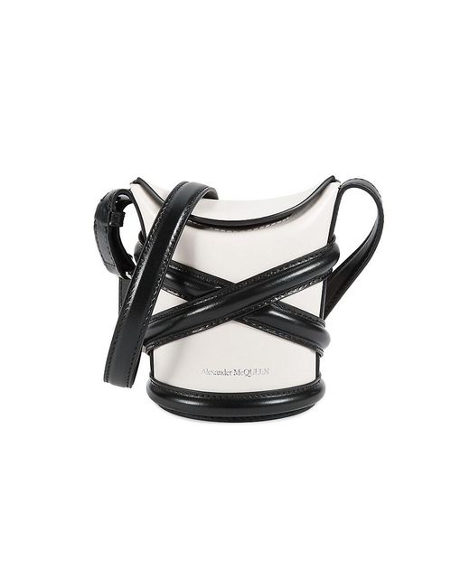Alexander McQueen Black Mini Curve Leather Crossbody Bag