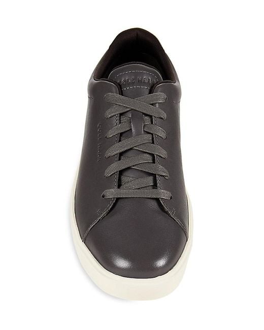 Cole Haan Black Contrast Sole Leather Sneakers for men