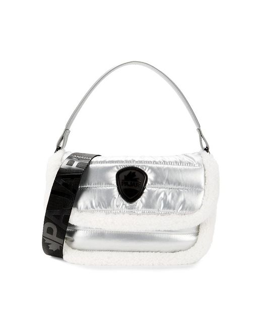 Pajar White Metallic Puffer Shoulder Bag