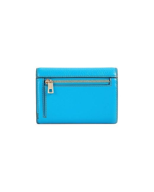 Furla Blue Leather Trifold Wallet