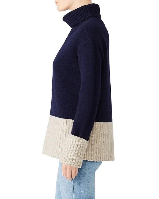 10 Crosby Derek Lam Colorblock Wool Turtleneck Sweater in Blue Lyst