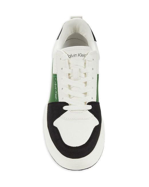 Calvin Klein Green Blayne Colorblock Low-Top Sneakers for men