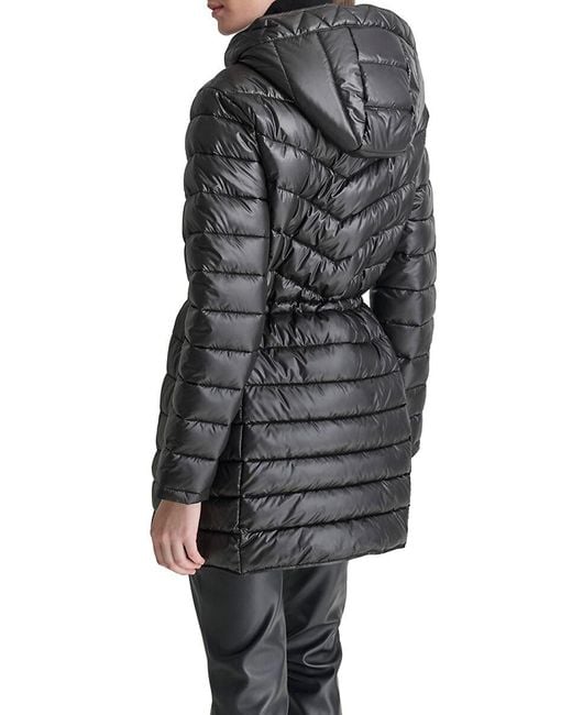 DKNY Gray Anorak Puffer Coat