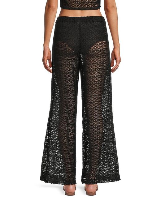 Noisy May Black Crochet Drawstring Pants